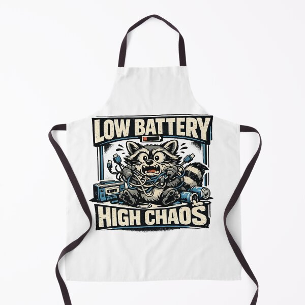 Item preview, Low Battery High Chaos Retro Raccoon Streetwear T-Shirt Design designed and sold by builtforyou.
