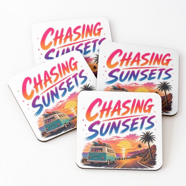 Item preview, Chasing Sunsets – Retro Beach Road Trip Van Design designed and sold by Digital Culture Studio.