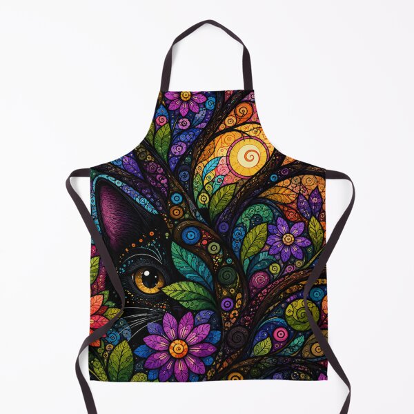 Item preview, Mystic Hidden Cat in Psychedelic Floral Dreamforest Mosaic Art designed and sold by Mindworx21.