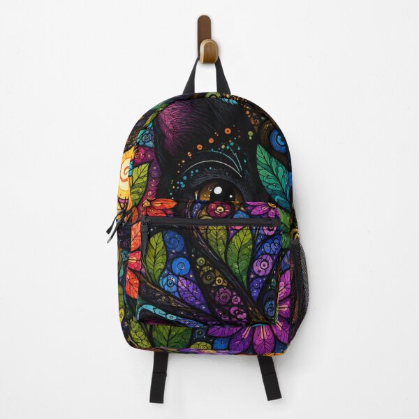 Item preview, Mystic Hidden Cat in Psychedelic Floral Dreamforest Mosaic Art designed and sold by Mindworx21.