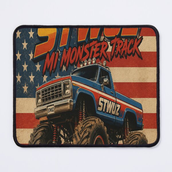 Item preview, Vintage Monster Truck American Flag Retro Art designed and sold by riki2365.