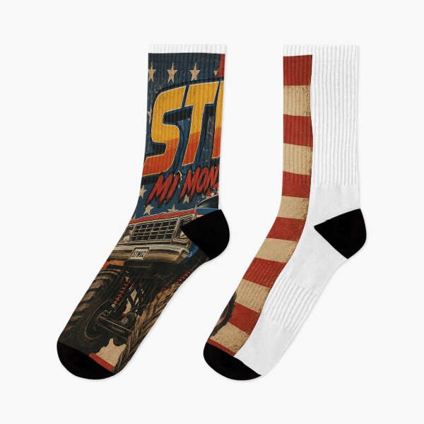Item preview, Vintage Monster Truck American Flag Retro Art designed and sold by riki2365.