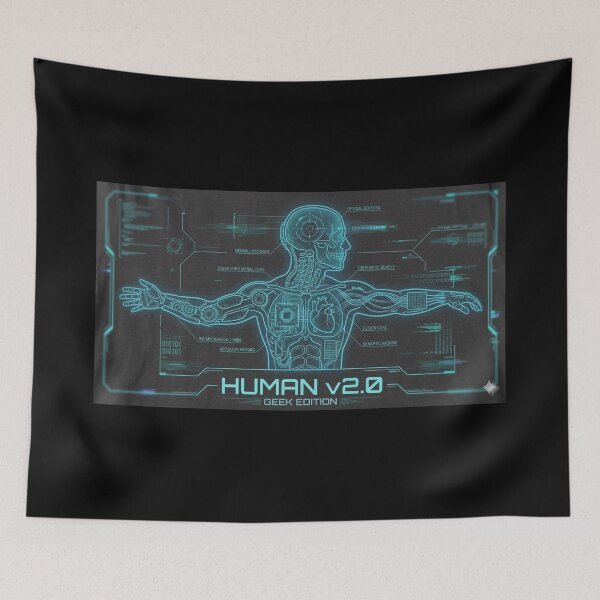 Item preview, Human v2.0 – Geek Edition Cyberpunk Futuristic Tech Anatomy Design designed and sold by MartBook.