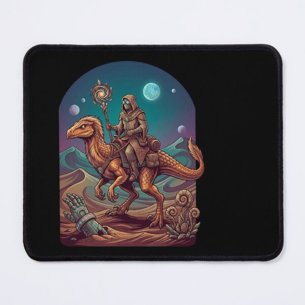 Item preview, Wizard Riding Dinosaur Desert Fantasy designed and sold by TeeARTHY.