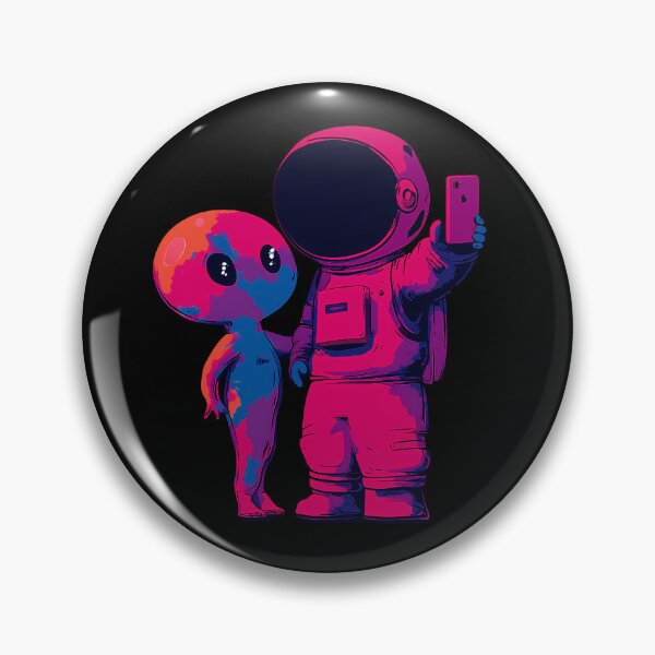 Item preview, Neon Astronaut Alien Selfie designed and sold by ClubVacay.