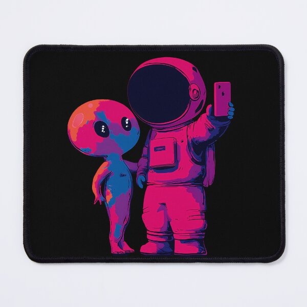 Item preview, Neon Astronaut Alien Selfie designed and sold by ClubVacay.