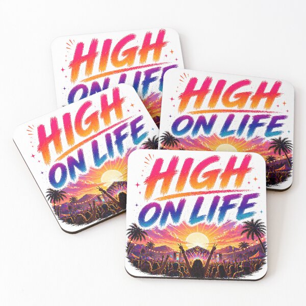Item preview, High On Life – Retro Festival Sunset Typography Design designed and sold by Digital Culture Studio.