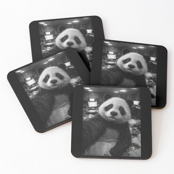 Item preview, Overworked Panda Messy Desk Funny Burnout Humor Gift for Coworkers designed and sold by Say It With Ink.