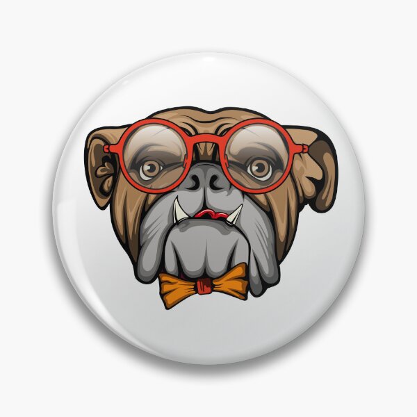 Item preview, Funny Hipster Bulldog with Red Glasses - Cute Nerd Dog Bowtie Illustration designed and sold by 1001T-Shirt.