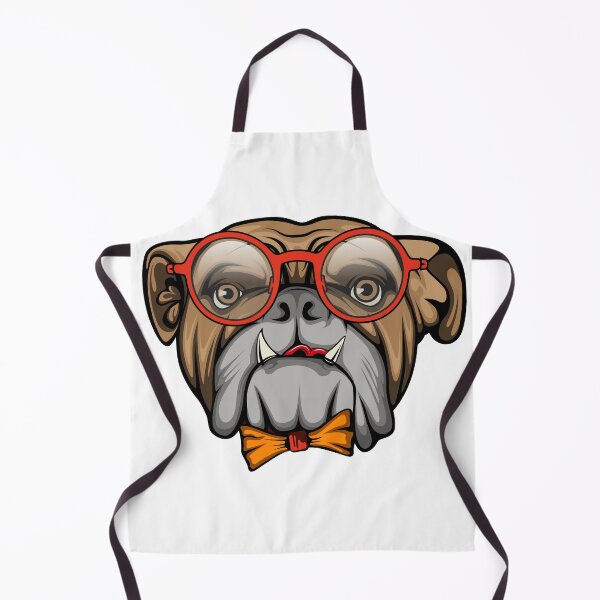 Item preview, Funny Hipster Bulldog with Red Glasses - Cute Nerd Dog Bowtie Illustration designed and sold by 1001T-Shirt.
