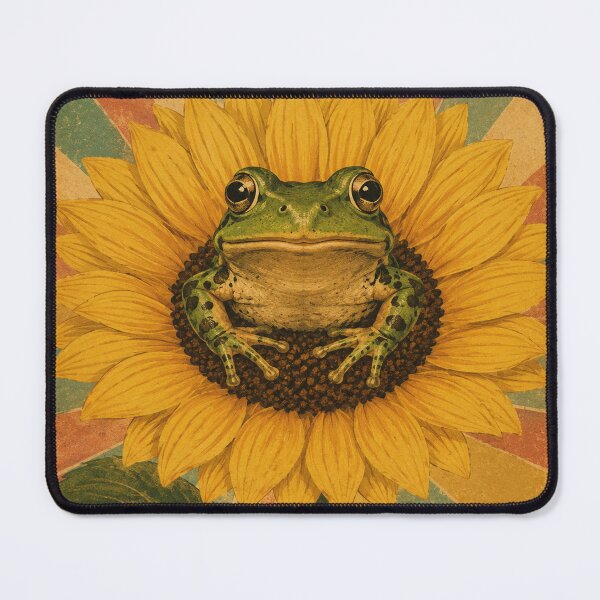 Item preview, Vintage Frog Sunflower Retro Boho Art Poster designed and sold by riki2365.