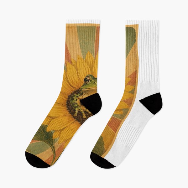 Item preview, Vintage Frog Sunflower Retro Boho Art Poster designed and sold by riki2365.
