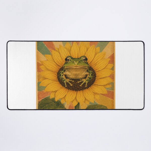 Item preview, Vintage Frog Sunflower Retro Boho Art Poster designed and sold by riki2365.