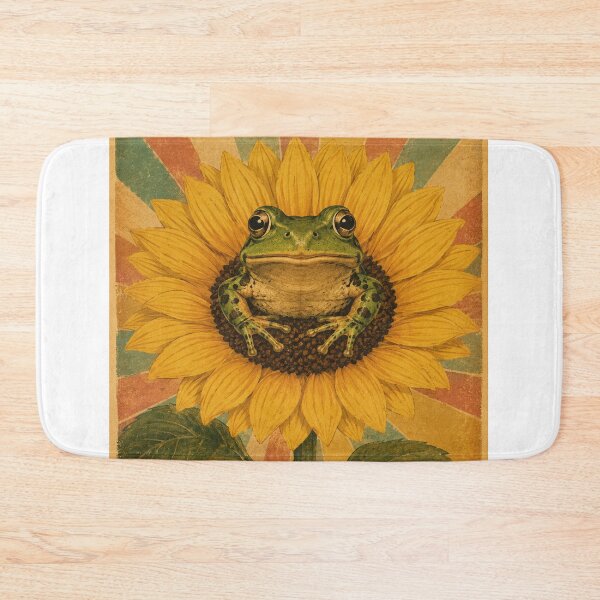 Item preview, Vintage Frog Sunflower Retro Boho Art Poster designed and sold by riki2365.