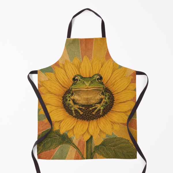Item preview, Vintage Frog Sunflower Retro Boho Art Poster designed and sold by riki2365.
