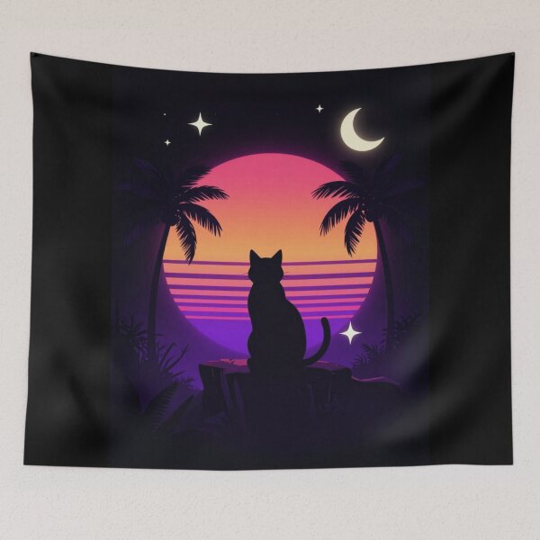 Item preview, Neon Sunset Cat designed and sold by funny things random.