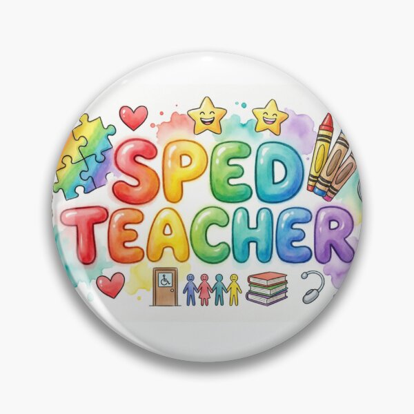 Item preview, **SPED Teacher - Colorful Fun Inclusive Special Education Design with Puzzle Pieces and Hearts** designed and sold by Petringo.