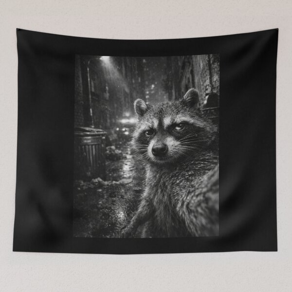 Item preview, Suspicious Raccoon Dark Alley Funny Paranoid Humor Meme Gift designed and sold by Say It With Ink.