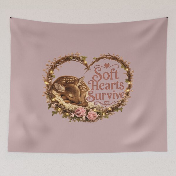 Item preview, Soft Hearts Survive, Emotional Healing Love Aesthetic Design designed and sold by JagrDesigns.