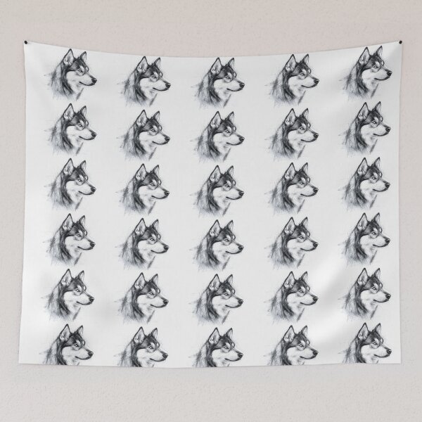 Item preview, Siberian Husky Doggie Illustration designed and sold by Roxane Bay.