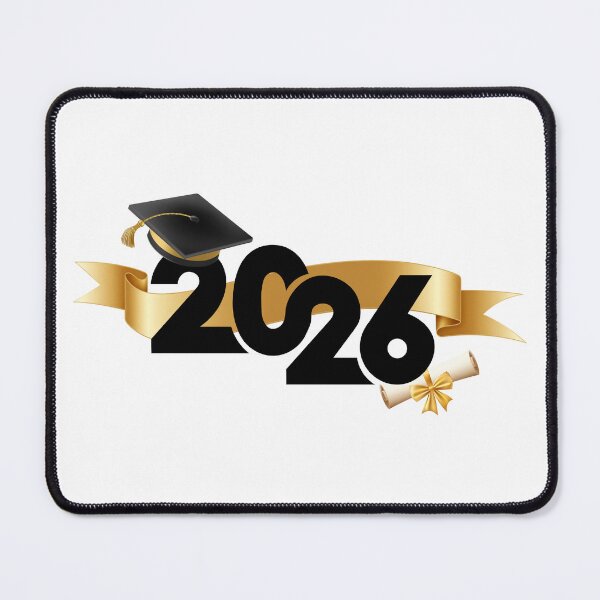 Item preview, Graduate 2026 (Offset) with Black Graduation Hat, Gold Stars & Gold Ribbon designed and sold by jeweleddesigns.