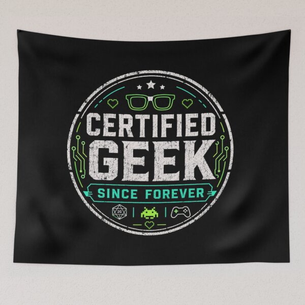Item preview, Certified Geek Since Forever – Retro Gamer Nerd Badge Design designed and sold by MartBook.
