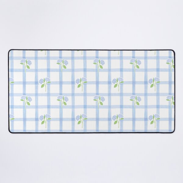 Item preview, Watercolor Blue Hydrangea Floral Seamless Gingham Pattern designed and sold by anigui.