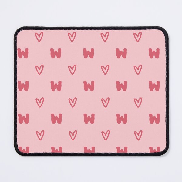 Item preview, Monogram Letter W Heart Pattern | Initial W Cute Hearts Pink | Cute Monogram Letter W Hearts | Letter W Pink Hearts Aesthetic | Pastel Pink Initial W Pattern | Girly Pink Letter W Heart Pattern designed and sold by VivaFy.