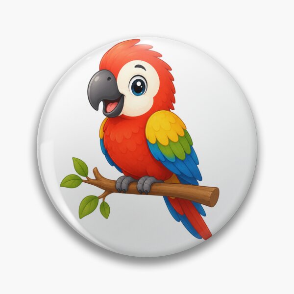 Item preview, Cute Cartoon Scarlet Macaw - Vibrant Tropical Parrot Art designed and sold by ToonyTeez.