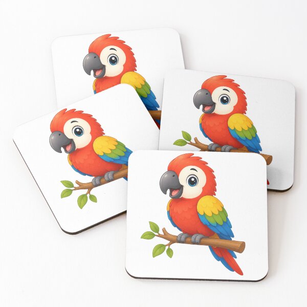 Item preview, Cute Cartoon Scarlet Macaw - Vibrant Tropical Parrot Art designed and sold by ToonyTeez.