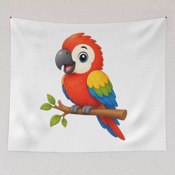 Item preview, Cute Cartoon Scarlet Macaw - Vibrant Tropical Parrot Art designed and sold by ToonyTeez.