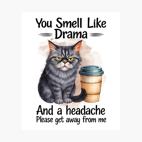 Item preview, You Smell Like Drama Cat, and a Headache Gifts for Cat Lover designed and sold by MalwasBasket.