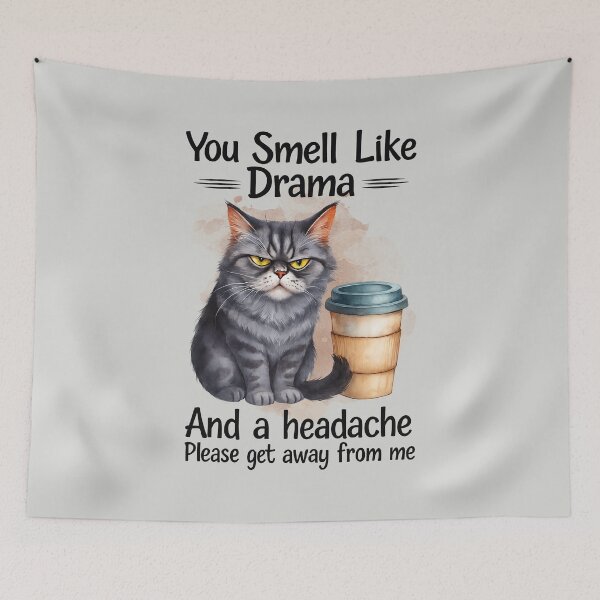 Item preview, You Smell Like Drama Cat, and a Headache Gifts for Cat Lover designed and sold by MalwasBasket.
