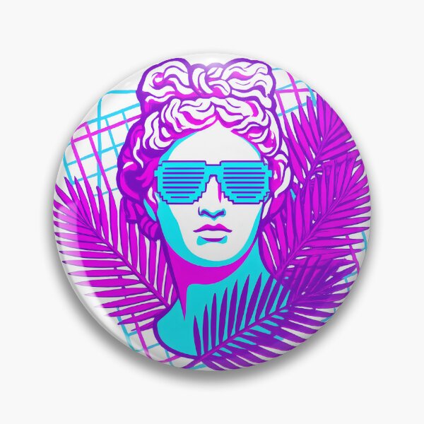 Item preview, Aesthetic Vaporwave Roman Bust - Neon Retro Art designed and sold by BlueCoyoteDigital.