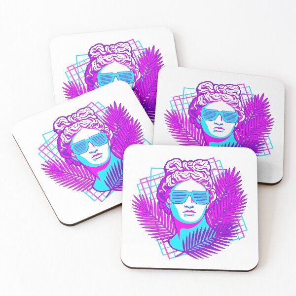 Item preview, Aesthetic Vaporwave Roman Bust - Neon Retro Art designed and sold by BlueCoyoteDigital.
