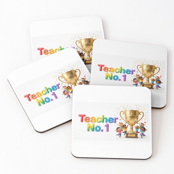 Item preview, **Teacher No. 1 - Fun Trophy Design with Cheering Kids for Special Education SPED** designed and sold by Petringo.