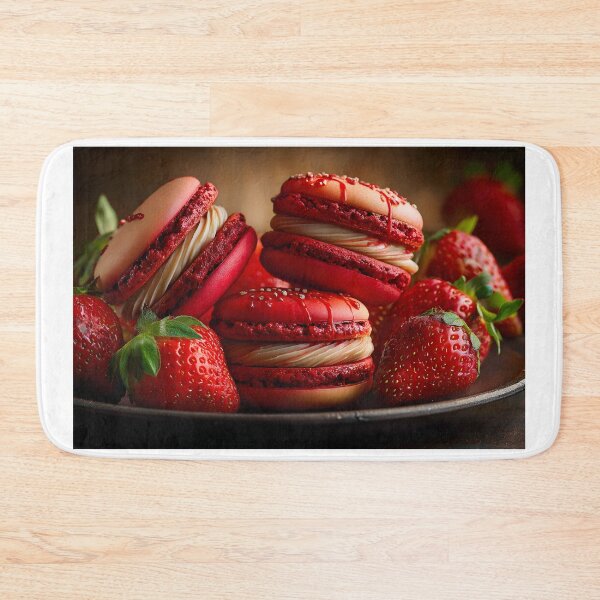 Item preview, Delicious Red Macarons and Fresh Strawberries designed and sold by Artessie.