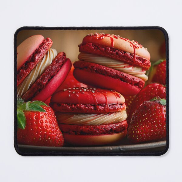 Item preview, Delicious Red Macarons and Fresh Strawberries designed and sold by Artessie.