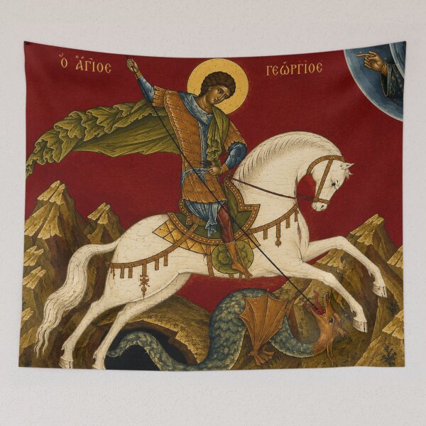 Item preview, Byzantine Icon Art Saint George Illustration for Medieval Wall Decor Collectors designed and sold by RickE.