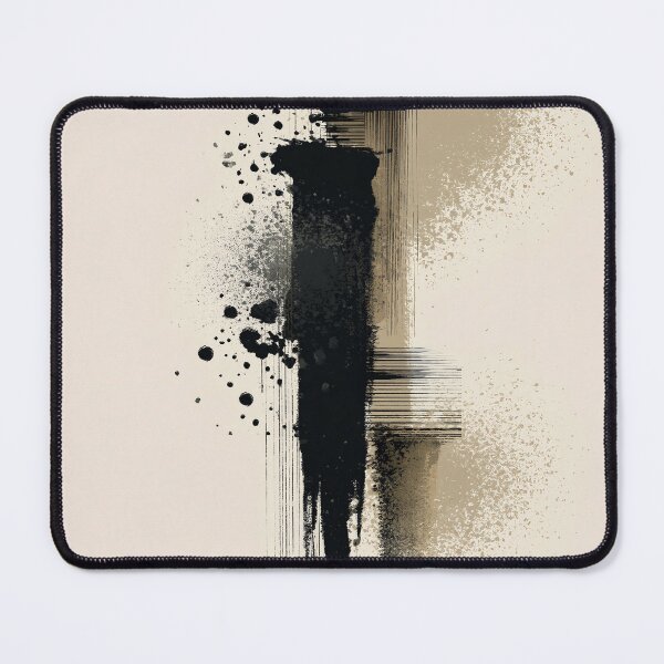 Item preview, Vertical Minimal Ink Composition with Dripping Strokes designed and sold by SlowRegardArt.