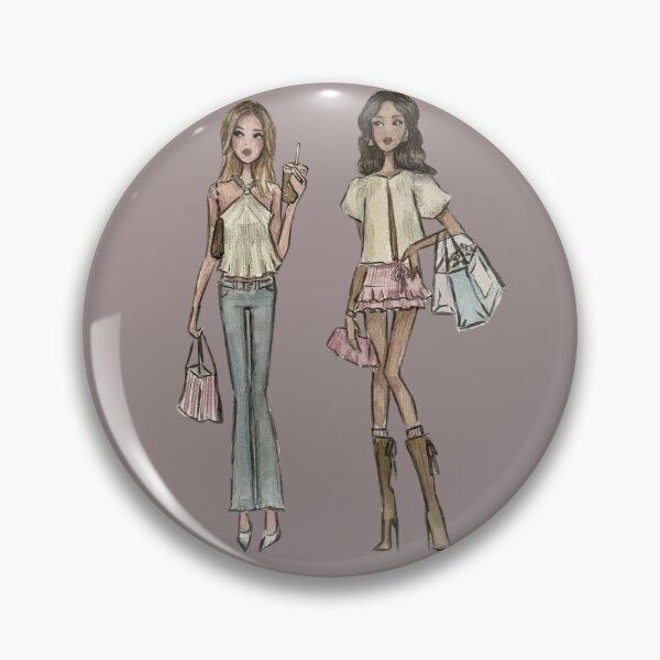 Item preview, elegant fashionable girls with shopping bags and coffe designed and sold by Hi-Princess.