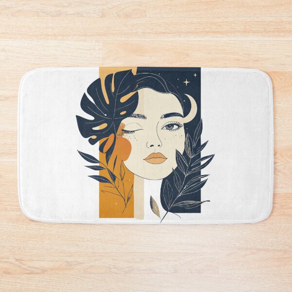 Item preview, Aesthetic Winking Moon Girl Print - Boho Celestial Tropical Woman Wall Art designed and sold by BestChoiceService.
