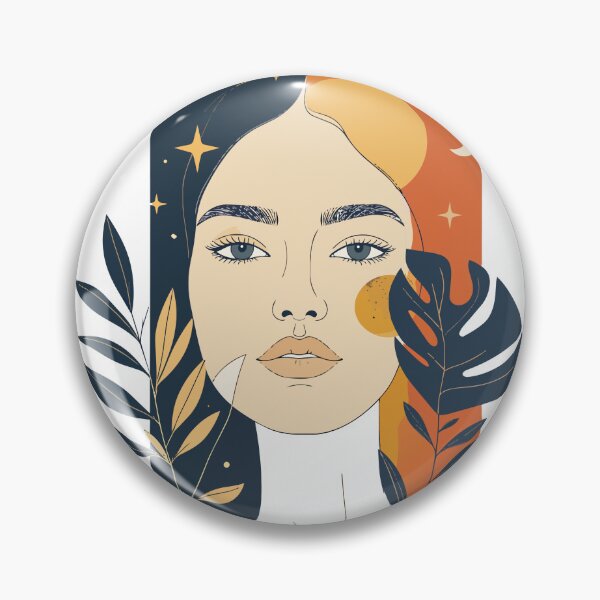 Item preview, Minimalist Tropical Woman Profile Print - Abstract Mid Century Modern Boho Leaves Art designed and sold by BestChoiceService.