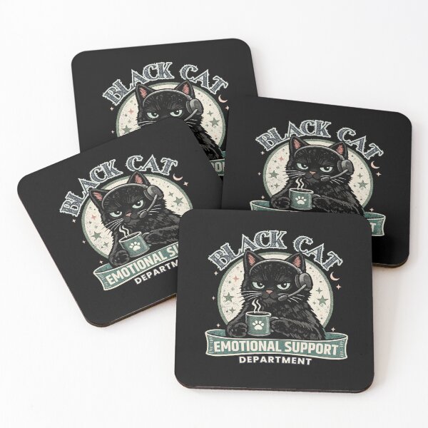 Item preview, Black Cat Emotional Support Department – Funny Introvert Cat Design designed and sold by Silaris Designs.