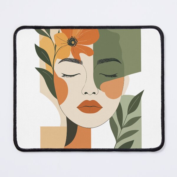 Item preview, Minimalist Woman with Flower Portrait Print - Boho Sage Green Terracotta Wall Art designed and sold by BestChoiceService.