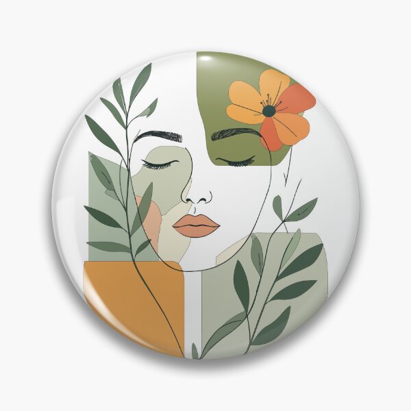 Artikelvorschau, Abstrakter Schatten-Halbgesicht-Kunstdruck einer Frau – Boho-Wandbild mit salbeigrünen, organischen Blättern entworfen und verkauft von BestChoiceService.