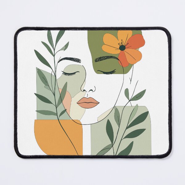 Item preview, Abstract Shadow Half Face Woman Print - Boho Sage Green Organic Leaves Wall Art designed and sold by BestChoiceService.