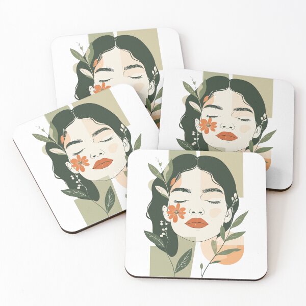 Item preview, Serene Sage Green Boho Woman Print - Minimalist Floral Girl Portrait Organic Wall Art designed and sold by BestChoiceService.
