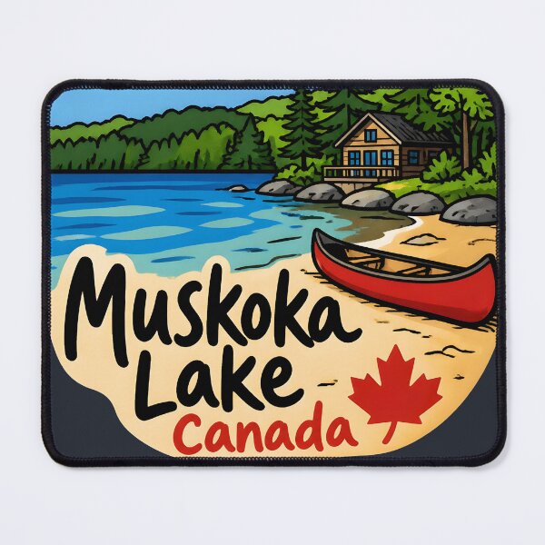 Item preview, Muskoka Lake Cottage Country Ontario Cute Landscape Canoe designed and sold by HowToCanadian.