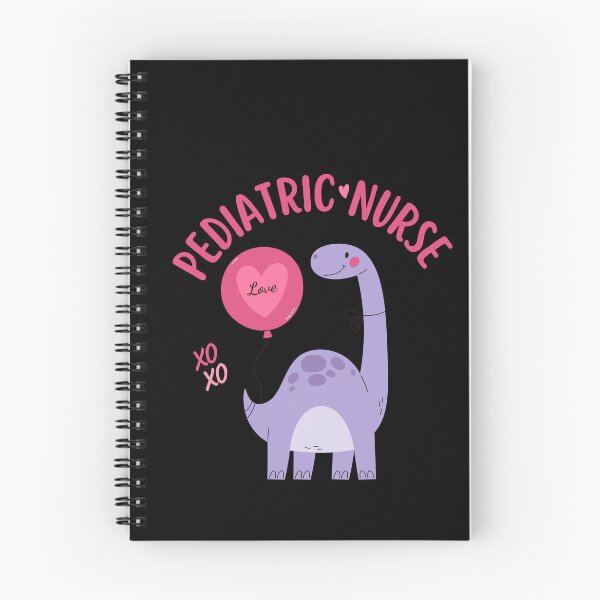 Item preview, Pediatric Nurse XOXO Purple Dinosaur Holding Balloon Pink Peds RN designed and sold by medoutfits.
